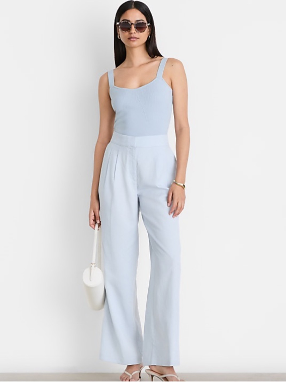 LOFT Versa Pure Spun Pleated Wide Leg Pants